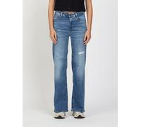 5-Pocket-Jeans GANG "94AMELIE WIDE", Damen, Gr. 32, Normalgrößen, blau (destroyed midblau), 99% Baumwolle, 1% Elasthan, unifarben, regular fit lang, Jeans 5-Pocket-Jeans, im 5-Pocket-Style (33054317-3