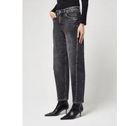 5-Pocket-Jeans GANG "94BLAKE", Damen, Gr. 31, Normalgrößen, studed schwarz, 99% Baumwolle, 1% Elasthan, unifarben, gerade, unten schmal lang, Jeans 5-Pocket-Jeans, im 5-Pocket-Style (20508507-31) stud