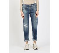 5-Pocket-Jeans GANG "94BO CROPPED", Damen, Gr. 25, Normalgrößen, vint denim, 90% Baumwolle, 2% Elasthan, 8% Polyester, unifarben, regular fit 7/8-Länge, Jeans 5-Pocket-Jeans, im 5-Pocket-Style (367554