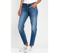 5-Pocket-Jeans GANG "94JOLINE BOYFRIEND", Damen, Gr. 34, N-Gr, waves washed blau, Denim/Jeans, Obermaterial: 98% Baumwolle, 2% Elasthan, lang, Jeans 5-Pocket-Jeans, in cropped Länge (47984451-34) wave