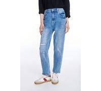 5-Pocket-Jeans HAILY’S "LG HW C JN Mi44rell Destroy", Damen, Gr. XS (34), N-Gr, blau (mblau), Denim/Jeans, Obermaterial: 95% Baumwolle, 3% Polyester, 2% Elasthan, unifarben, lang, Jeans 5-Pocket-Jeans