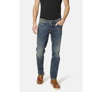 5-Pocket-Jeans HERO BY JOHN MEDOOX "Baxter Denim Relaxed Fit", Herren, Gr. 36, Länge 34, blau (vintage used), Denim/Jeans, 99% Baumwolle, 1% Elasthan, straight fit lang, Jeans 5-Pocket-Jeans, Relaxed