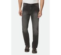 5-Pocket-Jeans HERO BY JOHN MEDOOX "Denver Regular Straight Stretch Jeans", Herren, Gr. 38, Länge 36, grau (schwarzgrau wash), Denim/Jeans, 98% Baumwolle, 2% Elasthan, straight fit lang, Jeans 5-Pocke
