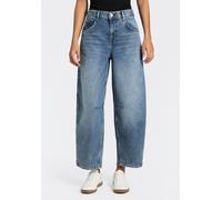 5-Pocket-Jeans HERRLICHER "Barrow Denim", Damen, Gr. 31, Länge 30, blau (medium), Denim/Jeans, Obermaterial: 99% Baumwolle, 1% Elasthan, loose fit knöchelfrei, Jeans 5-Pocket-Jeans, aus leichtem Denim