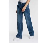 5-Pocket-Jeans HERRLICHER "Edna Denim Cashmere Touch", Damen, Gr. 30, Länge 34, blau (blau dragon), Denim/Jeans, Obermaterial: 94% Baumwolle, 5% Elastomultiester, 1% Elasthan, ausgestellt lang, Jeans