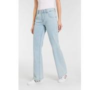 5-Pocket-Jeans HERRLICHER "Edna Denim Light", Damen, Gr. 32, Länge 32, blau (paradieso), Denim/Jeans, Obermaterial: 98% Baumwolle, 2% Elasthan, bootcut fit normal, Jeans 5-Pocket-Jeans, im Flared Fit