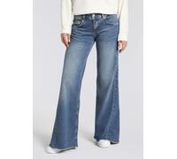 5-Pocket-Jeans HERRLICHER "Edna Kama Denim", Damen, Gr. 34, Länge 32, iconic, Denim/Jeans, Obermaterial: 99% Baumwolle, 1% Elasthan, ausgestellt lang, Jeans 5-Pocket-Jeans, Flared Fit, extra Weite (64