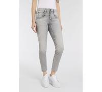 5-Pocket-Jeans HERRLICHER "Shyra Cropped Denim Grey Light Stretch", Damen, Gr. 32, N-Gr, grau (seagull grau), Denim/Jeans, Obermaterial: 49% Baumwolle, 33% Lyocell, 16% Polyester, 2% Elasthan, Jeans 5