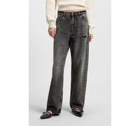5-Pocket-Jeans HUGO "Leni", Damen, Gr. 30, Länge 34, schwarz 006, Denim/Jeans, Obermaterial: 100% Baumwolle, Destroyed-Effekte, unifarben, loose fit, Jeans 5-Pocket-Jeans, Low Rise im Relaxed Fit (794