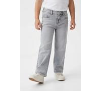 5-Pocket-Jeans KIDS ONLY "KMGJUICY WIDE LEG REA707 DNM NOOS", Mädchen, Gr. 110, N-Gr, medium grau denim, Denim/Jeans, Obermaterial: 99% Baumwolle, 1% Elasthan, unifarben, weit normal, Jeans 5-Pocket-J