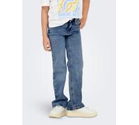 5-Pocket-Jeans KIDS ONLY "KOGJUICY WIDE LEG DEST DN", Mädchen, Gr. 164, N-Gr, blau (light, blau, denim), Denim/Jeans, Obermaterial: 98% Baumwolle, 2% Elasthan, Abriebeffekte, normal knöchellang, Jeans