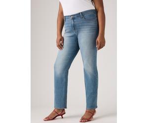 5-Pocket-Jeans LEVI'S PLUS "314 PL SHAPING", Damen, Gr. 20 (52), Länge 30, blau (eternal indigo mid), Denim/Jeans, Obermaterial: 80% Baumwolle, 19% Polyester, 1% Elasthan, straight fit lang, Jeans 5-P