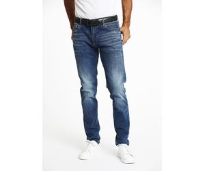 5-Pocket-Jeans LINDBERGH "Jeans Tapered Fit", Herren, Gr. 38, Länge 32, blau (original blau), Obermaterial: 80% Baumwolle, 16% Polyester, 4% Elasthan, unifarben, gerade, unten schmal, Jeans 5-Pocket-J