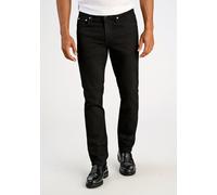 5-Pocket-Jeans LINDBERGH "Jeans Tapered Fit", Herren, Gr. 40, Länge 34, schwarz (cold schwarz), Obermaterial: 98% Baumwolle, 2% Elasthan, unifarben, gerade, unten schmal, Jeans 5-Pocket-Jeans (1293492