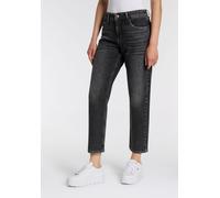 5-Pocket-Jeans MAC "STRAIGHT", Damen, Gr. 36, Länge 30, grau (industrial grau), Denim/Jeans, Obermaterial: 99% Baumwolle, 1% Elasthan, straight fit normal, Jeans 5-Pocket-Jeans, mit Stretch (63636014-