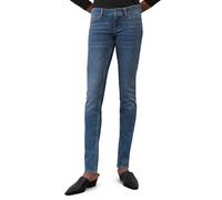 5-Pocket-Jeans MARC O'POLO "Denim Trouser, low waist, skinny fit, regular length", Damen, Gr. 25, Länge 34, blau (sustainable dunkelblau salt and), Denim/Jeans, Obermaterial: 98% Baumwolle, 2% Elastha