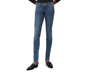 5-Pocket-Jeans MARC O'POLO "Denim Trouser, low waist, skinny fit, regular length", Damen, Gr. 25, Länge 34, blau (sustainable dunkelblau salt and), Denim/Jeans, Obermaterial: 98% Baumwolle, 2% Elastha