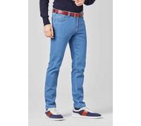 5-Pocket-Jeans MEYER "Dublin", Herren, Gr. 50, Normalgrößen, beige (medium, blau, stone), 62% Baumwolle, 18% Lyocell, 18% Polyester, 2% Elasthan, unifarben, figurumspielend lang, Jeans 5-Pocket-Jeans,