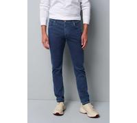 5-Pocket-Jeans MEYER "Jeans", Herren, Gr. 38, Länge 34, blau (blau, blau), 63% Baumwolle, 34% Polyester, 3% Elasthan, unifarben, slim fit lang, Jeans 5-Pocket-Jeans, M5 Slim aus Bio-Baumwolle (7429560