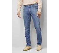 M 5 BY MEYER Cross Hedge Denim Five Pocket Blau (light blue stone used)