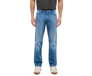 5-Pocket-Jeans MUSTANG "Tramper Straight", Herren, Gr. 34, Länge 32, medium middle 582, Denim/Jeans, Obermaterial: 99% Baumwolle, 1% Elasthan, straight fit lang, Jeans 5-Pocket-Jeans, mit mittelhohem