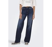 5-Pocket-Jeans ONLY "ONLMADISON - Weite Jeans mit hoher Taille und 5-Pocket-Design", Damen, Gr. XS (34), Länge 30, blau (dunkelblau denim), Denim/Jeans, Obermaterial: 92% Baumwolle, 6% Elastomultieste