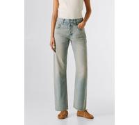 5-Pocket-Jeans PEPE JEANS "BOYFRIEND JEANS MW CRAFT", Damen, Gr. 31, Länge 30, blau (blau mid), Denim/Jeans, Obermaterial: 100% Baumwolle, gerade lang, Jeans 5-Pocket-Jeans, mit mittlerem Bund (662433