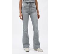 5-Pocket-Jeans PEPE JEANS "FLARE JEANS MW VENUS", Damen, Gr. 32, Länge 30, grau (grau washed), Denim/Jeans, Obermaterial: 99% Baumwolle, 1% Elasthan, ausgestellt lang, Jeans 5-Pocket-Jeans, im Flared