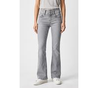 5-Pocket-Jeans PEPE JEANS "FLARE JEANS MW VENUS", Damen, Gr. 33, Länge 32, grau (grau washed), Denim/Jeans, Obermaterial: 99% Baumwolle, 1% Elasthan, ausgestellt lang, Jeans 5-Pocket-Jeans, im Flared 