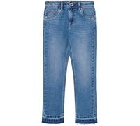 5-Pocket-Jeans PEPE JEANS "TAPERED HWJR", Mädchen, Gr. 8, N-Gr, blau (mid blau), Denim/Jeans, Obermaterial: 98% Baumwolle, 2% Elasthan, gerade, unten schmal lang, Jeans 5-Pocket-Jeans, for GIRLS (5538