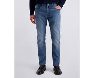 5-Pocket-Jeans PIERRE CARDIN "PC-Denim PC-Lyon", Herren, Gr. 33, Länge 32, blau (light blau used buffies), Denim/Jeans, Obermaterial: 98% Baumwolle, 2% Elasthan, gerade, unten schmal lang, Jeans 5-Poc