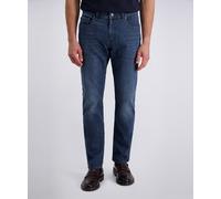 5-Pocket-Jeans PIERRE CARDIN "PC-Denim PC-Lyon", Herren, Gr. 33, Länge 34, blau (ocean blau used buffies), Denim/Jeans, Obermaterial: 98% Baumwolle, 2% Elasthan, gerade, unten schmal lang, Jeans 5-Poc