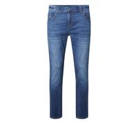 5-Pocket-Jeans "RANDO", Herren, Gr. 35, Länge 32, dunkelblau used buffies, Denim/Jeans, Obermaterial: 84% Baumwolle, 14% Polyester, 2% Elasthan, PIONEER AUTHENTIC JEANS, casual, regular fit lang, Jean