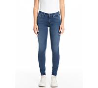 5-Pocket-Jeans REPLAY "NEW LUZ Skinny Fit", Damen, Gr. 32, Länge 30, blau (medium blau 743), Denim/Jeans, Obermaterial: 90% Baumwolle, 7% Elasthan, 3% Lyocell, skinny fit normal, Jeans 5-Pocket-Jeans,