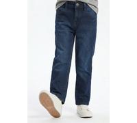 5-Pocket-Jeans S.OLIVER JUNIOR, Jungen, Gr. 104, N-Gr, blau (dunkelblau), Denim/Jeans, Obermaterial: 85% Baumwolle, 14% Polyester, 1% Elasthan, unifarben, slim fit lang, Jeans 5-Pocket-Jeans, mit Stre