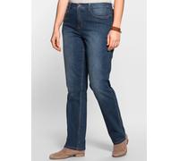 5-Pocket-Jeans SHEEGO, Damen, Gr. 104, Langgrößen, blau (blau denim), 98% Baumwolle, 2% Elasthan, Einsatz:92% Polyester, 8% Elasthan, unifarben, lang, Jeans 5-Pocket-Jeans (79032013-104) blau denim