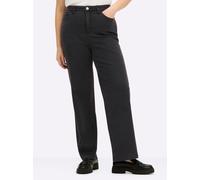 5-Pocket-Jeans SHEEGO, Damen, Gr. 42, Normalgrößen, schwarz denim, 56% Baumwolle, 19% Polyester, 14% Lyocell, 10% Viskose, 1% Elasthan, Einsatz:85% Polyester, 15% Elasthan, unifarben, lang, Jeans 5-Po