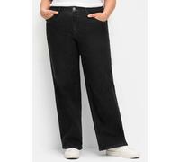 5-Pocket-Jeans SHEEGO, Damen, Gr. 48, Normalgrößen, schwarz (schwarz denim), 99% Baumwolle, 1% Elasthan, unifarben, lang, Jeans 5-Pocket-Jeans (39375264-48) schwarz denim