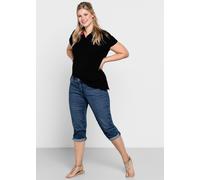 Sheego Caprijeans mit Krempelfunktion 52 blue denim
