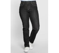 5-Pocket-Jeans SHEEGO, Damen, Gr. 80, Langgrößen, schwarz (schwarz denim), 98% Baumwolle, unifarben, lang, Jeans 5-Pocket-Jeans (49630938-80) schwarz denim
