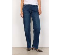 5-Pocket-Jeans SOYACONCEPT "SC-KIMBERLY 34-B", Damen, Gr. 30, Länge 31, blau (dunkelblau denim), Denim/Jeans, Obermaterial: 81% Baumwolle, 17% Polyester, 2% Elasthan, unifarben, straight fit knöchella