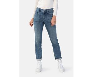 5-Pocket-Jeans STOOKER WOMEN "DAVOS Jogginghose Sportspant", Damen, Gr. 42, Länge 30, blau (midblau used), Denim/Jeans, 80% Baumwolle, 18% Polyester, 2% Elasthan, lässig geschnitten lang, Jeans 5-Pock