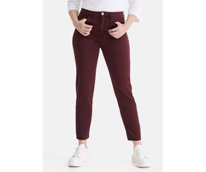 5-Pocket-Jeans STOOKER WOMEN "Nizza Denim Basic Tapered Fit Jeans", Damen, Gr. 40, Länge 28, rot (schwarz bordeaux), Denim/Jeans, 82% Baumwolle, 17% Polyester, 1% Elasthan, gerade, unten schmal lang,
