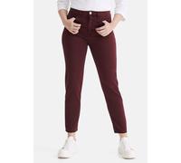 5-Pocket-Jeans STOOKER WOMEN "Nizza Denim Basic Tapered Fit Jeans", Damen, Gr. 46, Länge 28, rot (schwarz bordeaux), Denim/Jeans, 82% Baumwolle, 17% Polyester, 1% Elasthan, gerade, unten schmal lang,