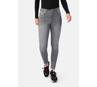 5-Pocket-Jeans STOOKER WOMEN "Skinny Fit Skinny Fit Jeans", Damen, Gr. 42, Länge 28, grau (grau laserot), Denim/Jeans, 71% Baumwolle, 27% Polyester, 2% Elasthan, skinny fit 7/8-Länge, Jeans 5-Pocket-J