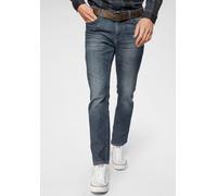 5-Pocket-Jeans TOM TAILOR "MARVIN", Herren, Gr. 33, Länge 36, blau (mid stone wash), Denim/Jeans, Obermaterial: 64% Baumwolle, 34% Polyester, 2% Elasthan, straight fit, Jeans 5-Pocket-Jeans, mit klein