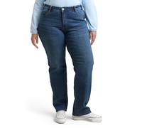 5-Pocket-Jeans TOM TAILOR PLUS, Damen, Gr. 44, N-Gr, blau (clean mid stone), Denim/Jeans, Obermaterial: 99% Baumwolle, 1% Elasthan. Futter: 98% Baumwolle, 2% Elasthan, unifarben, normal lang, Jeans 5-