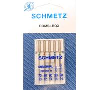 5 Schmetz (Combi-Box) Nähmaschinen Nadeln (Flachkolben) Sortiment Universal Jeans & Stretch