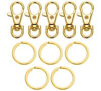 5 Set Schlüsselanhänger Flache Schlüsselanhänger Frauen Metall Drehverschlüsse Snap Keychain Ring Haken Federclip Karabinerverschluss für Schlüssel, Schlüsselbänder Schmuck Erkenntnisse, Runde Kante,
