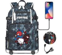 (5) Spiderman USB Teenager Schultaschen Frauen Männer - Trendy Laptop Reise Rucksäcke für Studenten